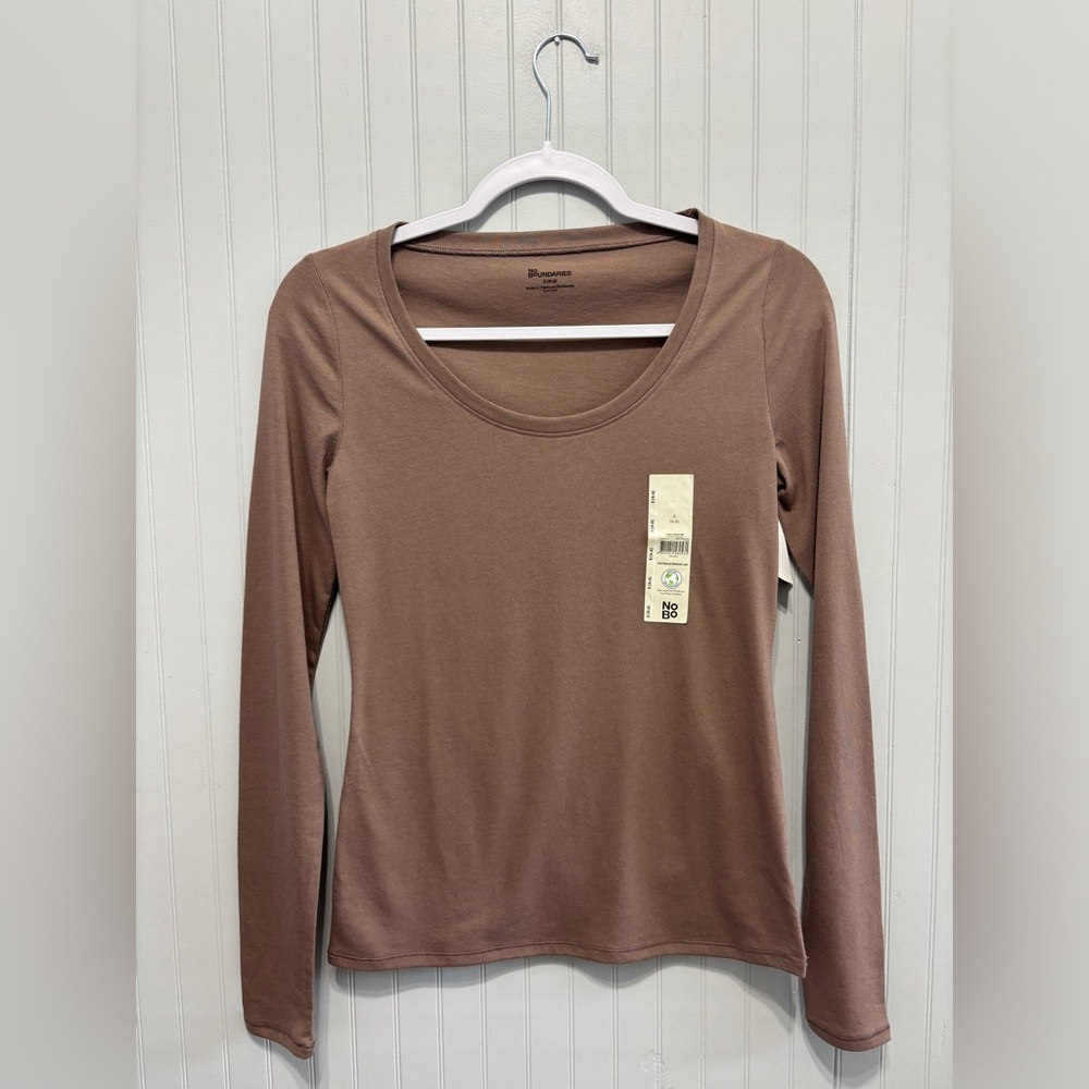 No Boundaries Long Sleeve T-Shirt Mauve Size S NWT